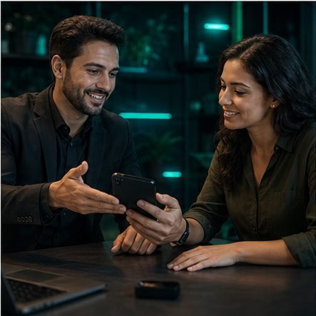 Especialista apresentando possibilidades de pagamento